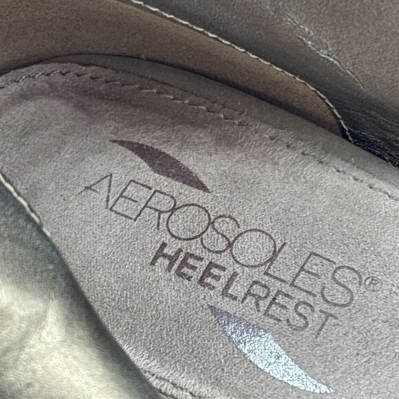 Aerosoles Women's Midpoint Dress Pump ankle wrap open toe Women’s 7.5 Taupe - Picture 6 of 11